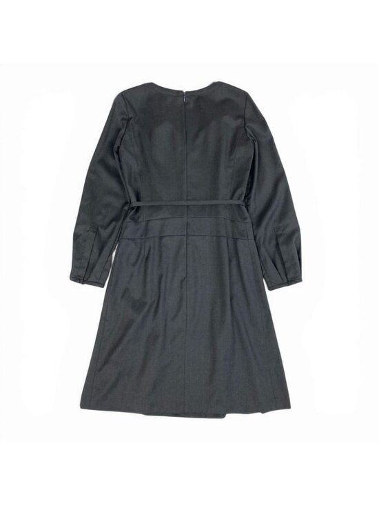 Celine A-line Dress with Carriage Belt 38 Gray Vintage